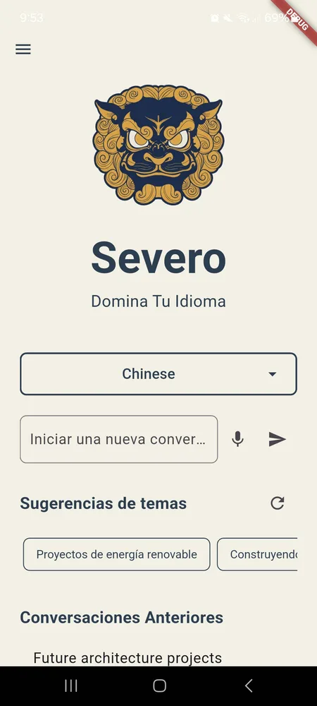 Captura del proyecto Severo